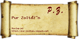 Pur Zoltán névjegykártya